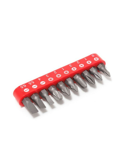 Набор бит 10пр. 1/4''(PH.0,1,2,3, PZ.1,2,3, SL 4, 5.5, 6.5мм-25мм),в блистере Forsage F-21020