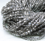 БВ027ДН4 Хрустальные бусины квадратные, цвет: серый AB, 4 мм, кол-во: 44-45 шт.