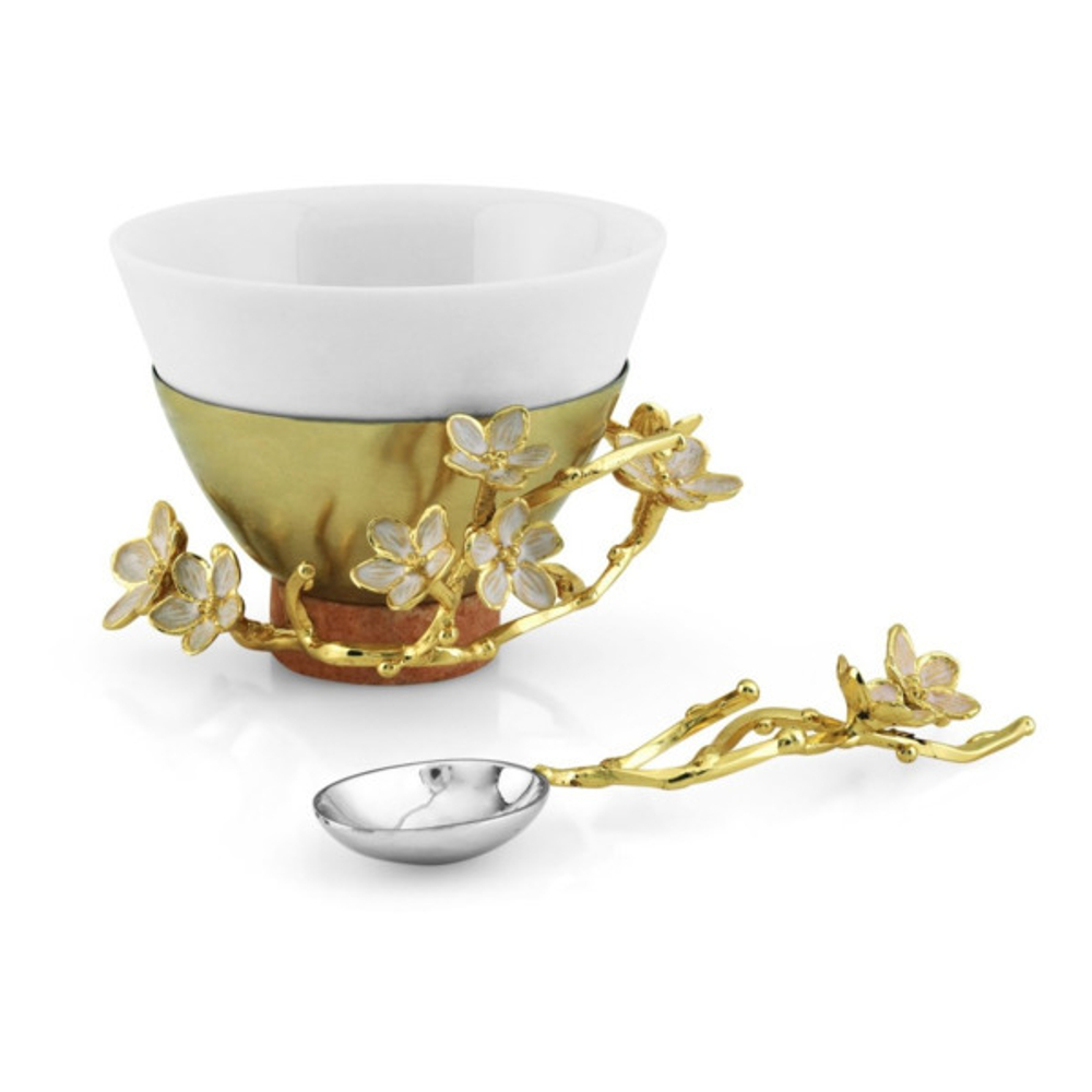 Чаша с ложкой 8см Michael Aram Цветущая вишня