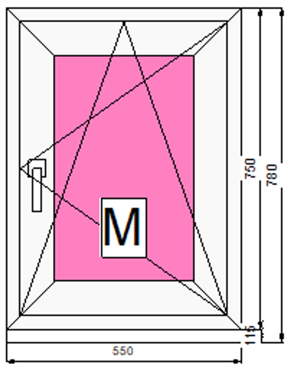 Пластиковое окно 750 х 550ТермА Эко + Москитная сетка