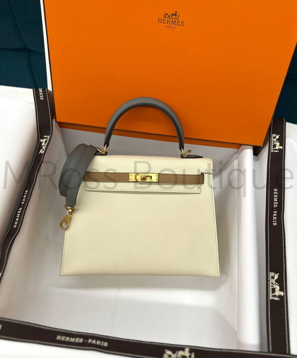 Сумка Hermes Kelly женская в молочном цвете