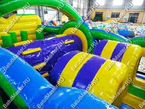 Надувной батут "Длинная полоса препятствий" 10*4*3 м