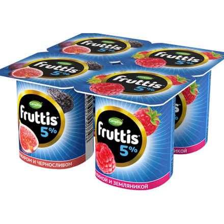 Йогурт Fruttis Инжир-чернослив/Малина-земляника 5% 115 гр