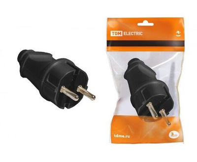 Прямая вилка, черная TDM SQ1806-0004 - 5 шт