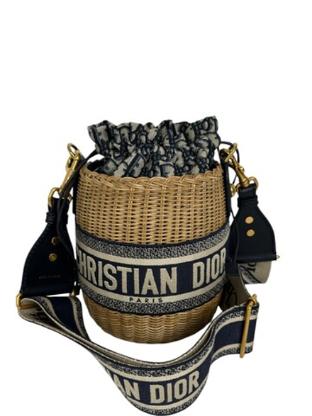 Сумка Christian Dior Brown Oblique Wicker Bucket