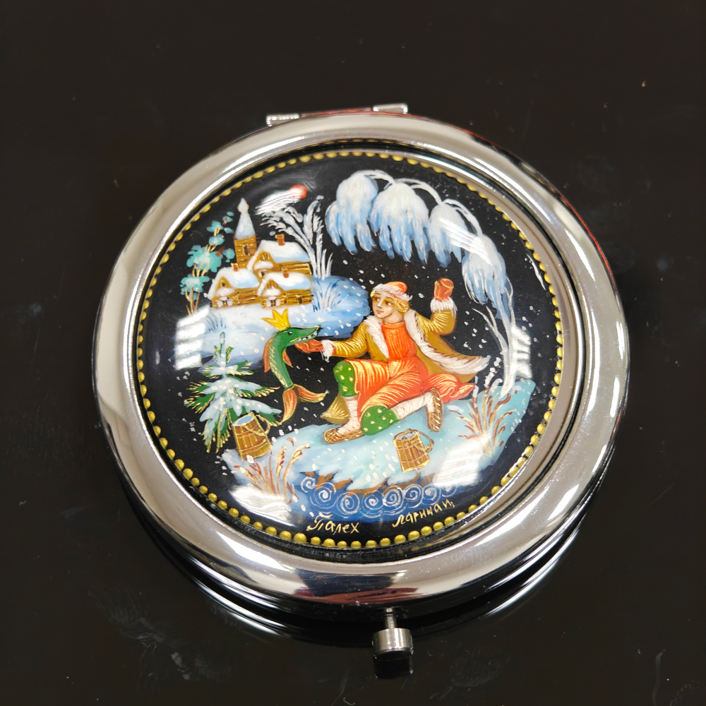 Ручное зеркало "По-щучьему веленью" (худ. роспись Палех)