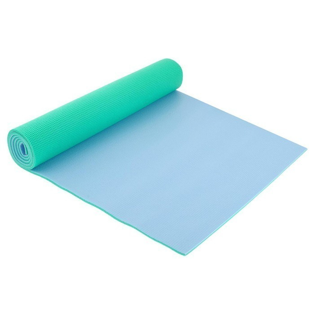 Коврик для йоги 173 х 61 х 0,6 см, двухцветный, цвета микс (черный)