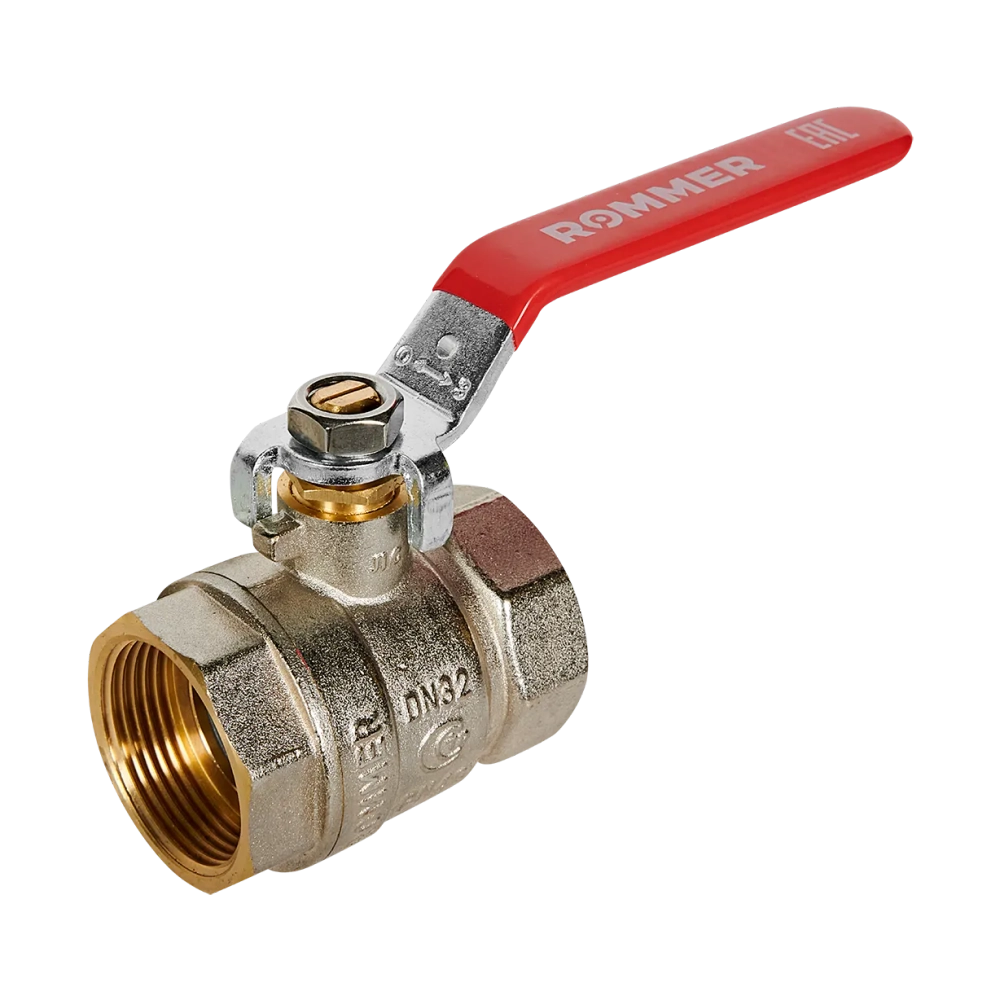 Кран шаровой полнопроходной ROMMER - 1"1/4 (ВР/ВР, PN40, ручка-рычаг)