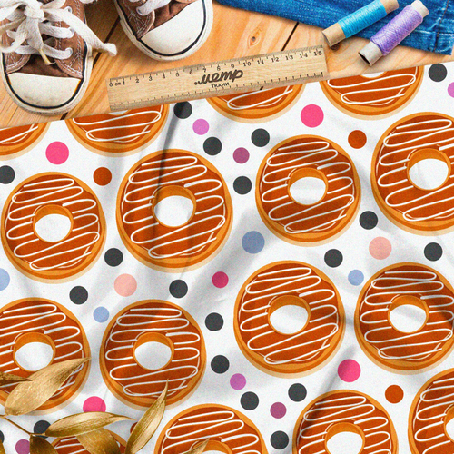 Ткань оксфорд 210 свежие карамельные пончики