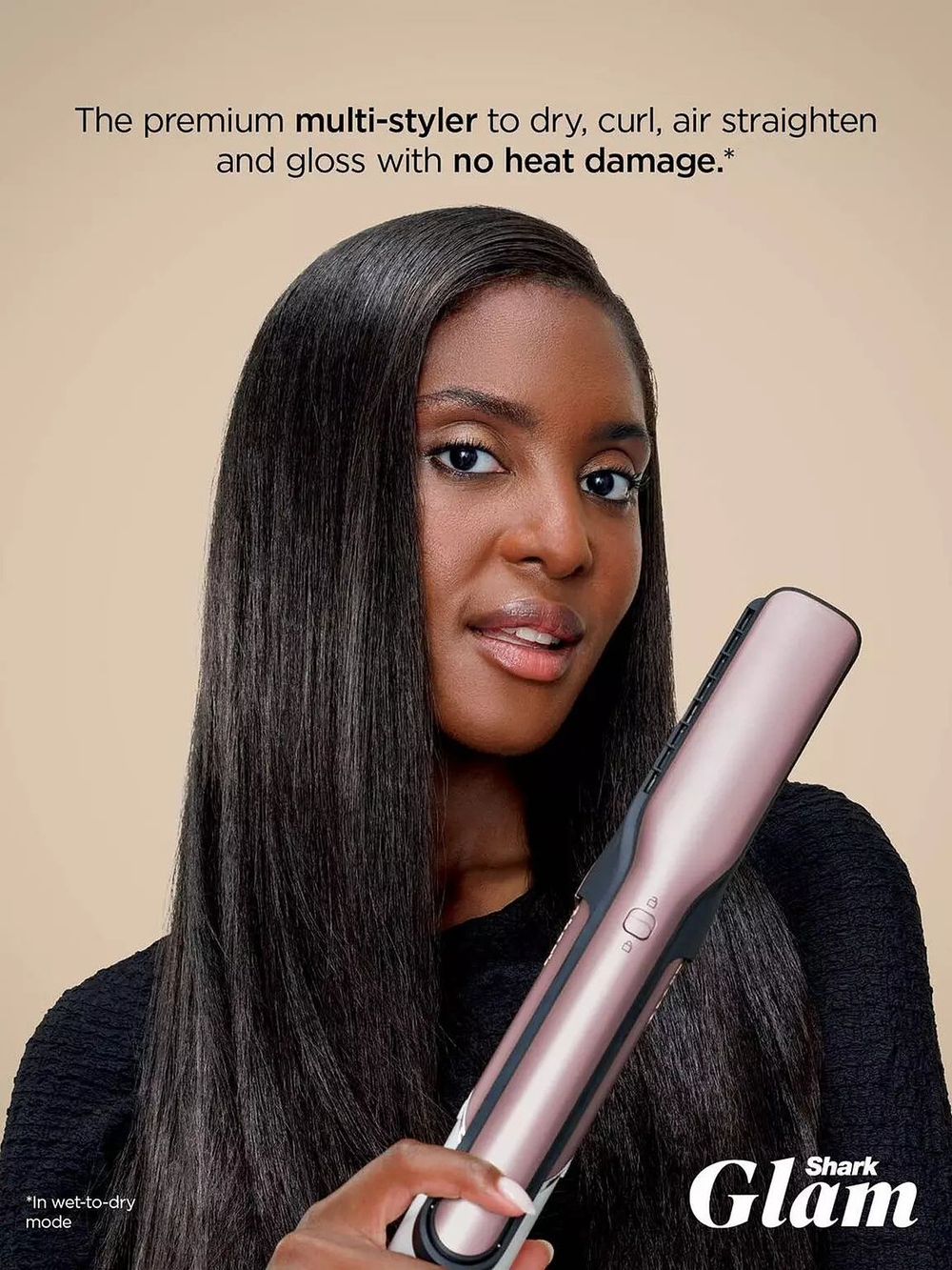 Набор для укладки и сушки волос 5 в 1 Shark Glam Ceramic & Air Styling and Drying System with FrizzFighter - Gold
