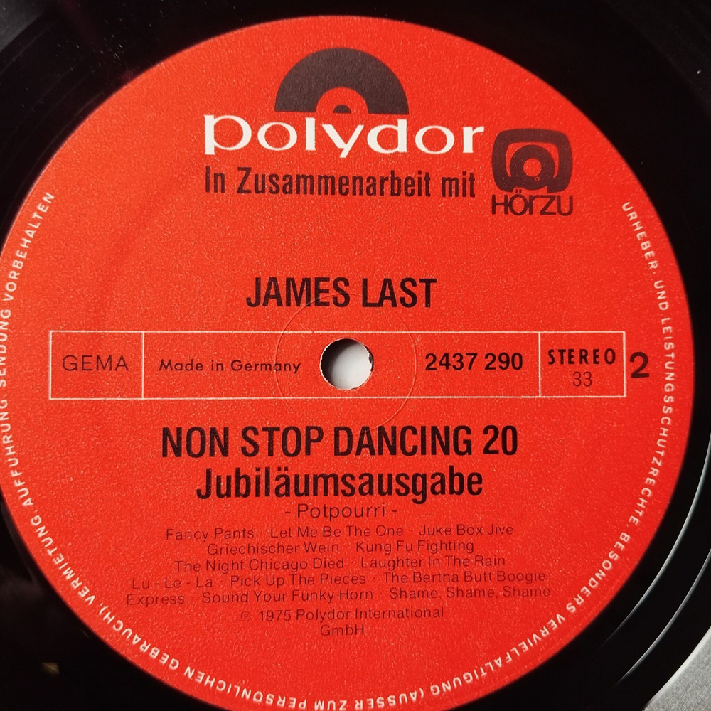 Винтажная виниловая пластинка LP James Last Джеймс Ласт Non Stop Dancing 20 (Germany 1975)