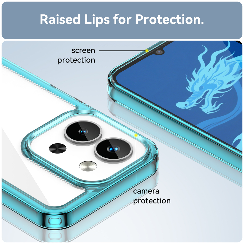 Противоударный чехол для смартфона Xiaomi Redmi 15C 4G, усиленные защитные рамки бирюзового цвета