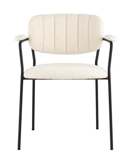 Стул Carol с подлокотниками, белое букле