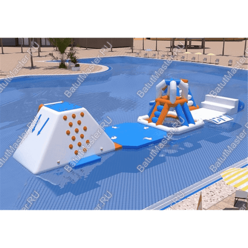 Надувной мини-аквапарк на воде «Водный паук» 12×3×3 м