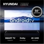 Телевизор LED Hyundai 55" H-LED55BU7009 Android TV Frameless Metal черный 4K Ultra HD 60Hz MEMC DVB-T DVB-T2 DVB-C DVB-S DVB-S2 USB WiFi Smart TV