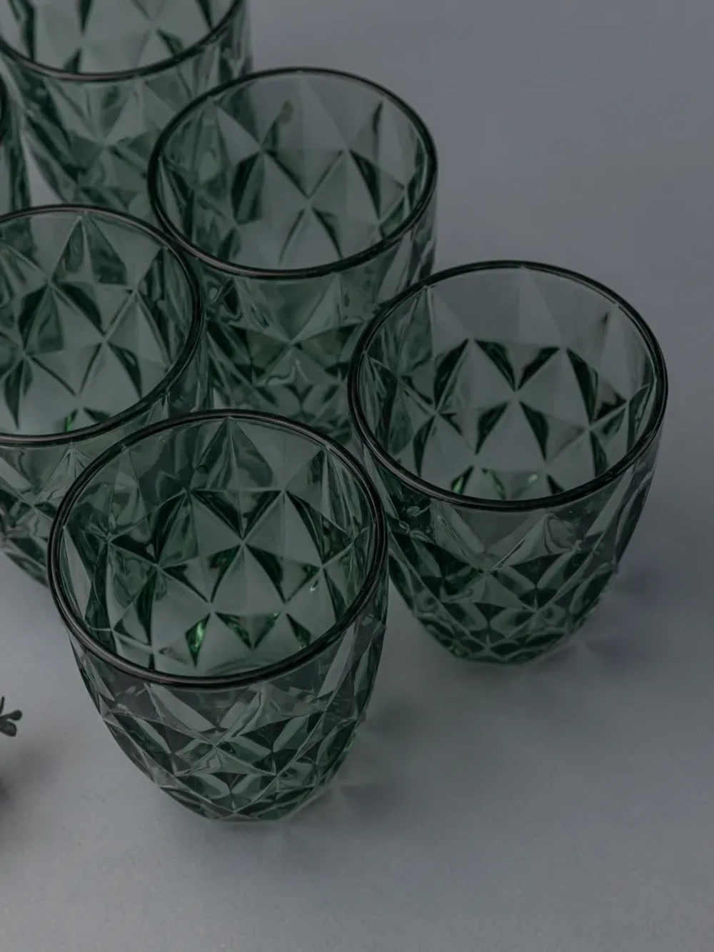 Набор стакан-тумблер для виски, 260 мл. 6 шт. Зеленые