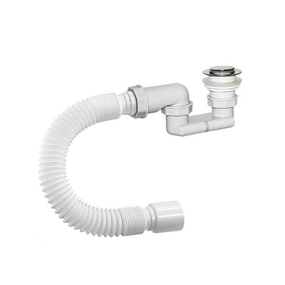 Сифон для душевой кабины, гофрированный, 340 мм, 1" 1/2, полипропилен, клик-клак, бел, Orio, АР-8258