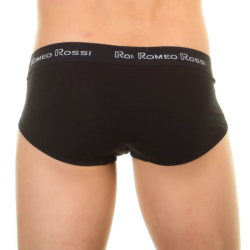 Мужские трусы-брифы с низкой посадкой и черной резинкой (Размер: M) (Цвет: черный)