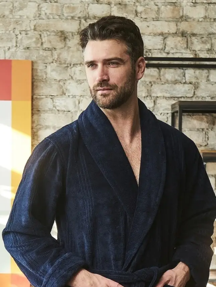 Халат мужской АДАМ без капюшона Синий "Polens"