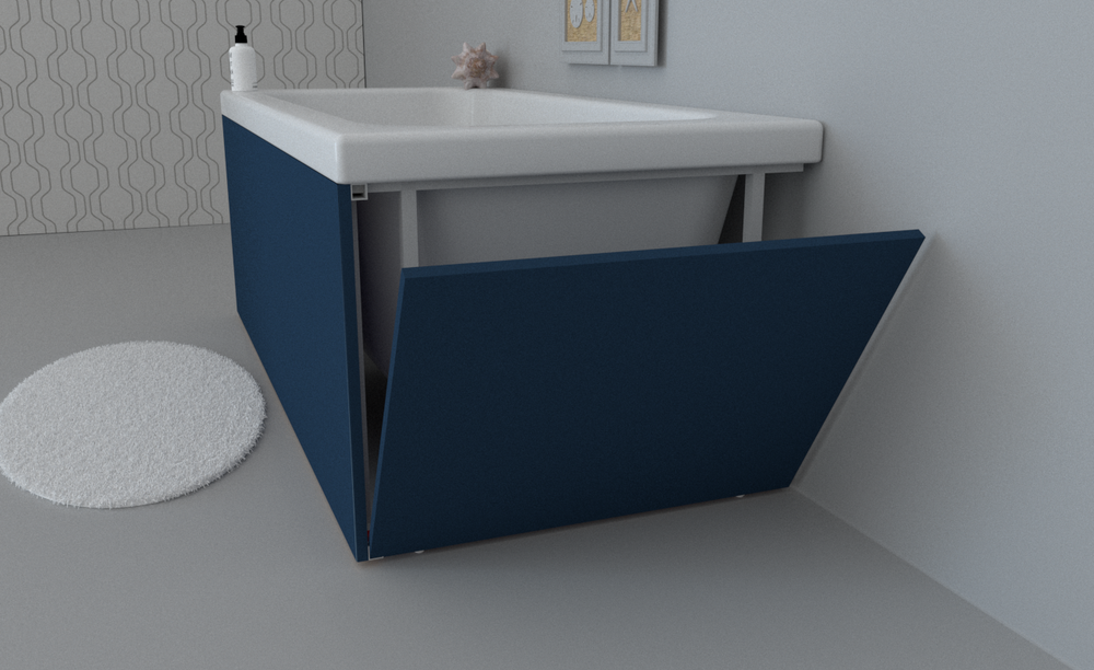 Экран для ванны торцевой откидной правый TE-2R-226 перванш матовый soft touch