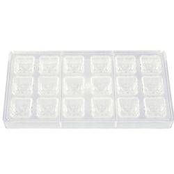 Пластиковая форма "Квадрат с узором" 18 ячеек 30*30*19 мм, P.L. Proff Cuisine