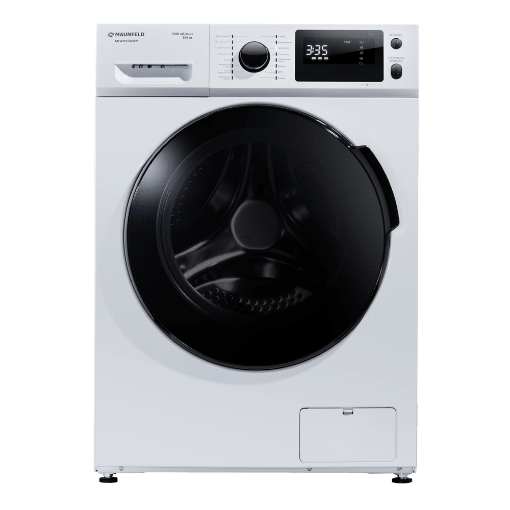 Стиральная машина c сушкой инвертором и паром MAUNFELD MFWM1586WH 8 кг./6кг. сушка