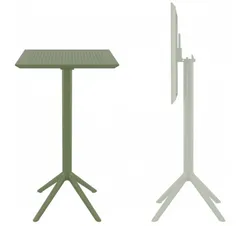 Стол пластиковый барный складной Sky Folding 60х60 оливковый