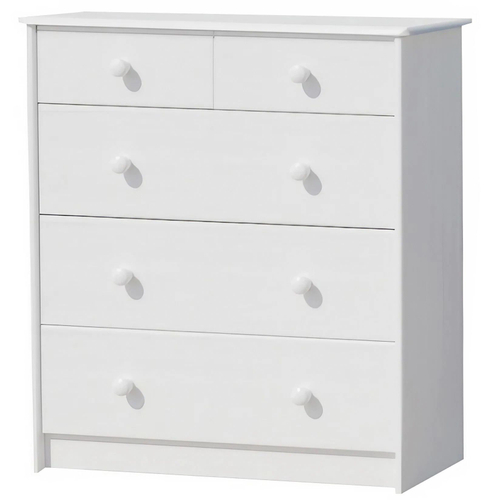 Комод Хаба для одежды 5 ящиков деревянный, белый