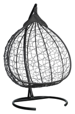 Подвесное кресло-кокон FISHT черное, бордовая подушка (Laura Outdoor)
