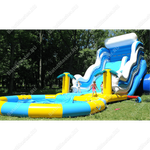 Надувная водная горка с бассейном «Пляжный оазис», 17*6*7 м