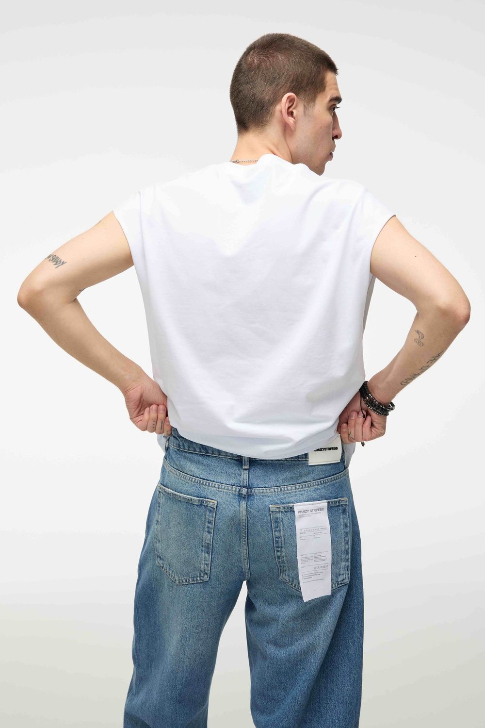 Футболка Kraizy Stripes Без рукавов Logo белая