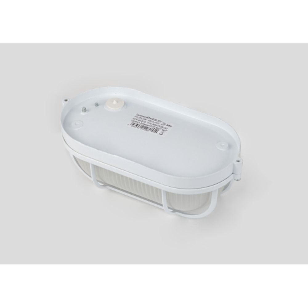 Светильник ЭРА НБП 04-60-002 Акватермо алюминий/стекло решетка IP54 E27 max 60Вт 212х105 овал белый