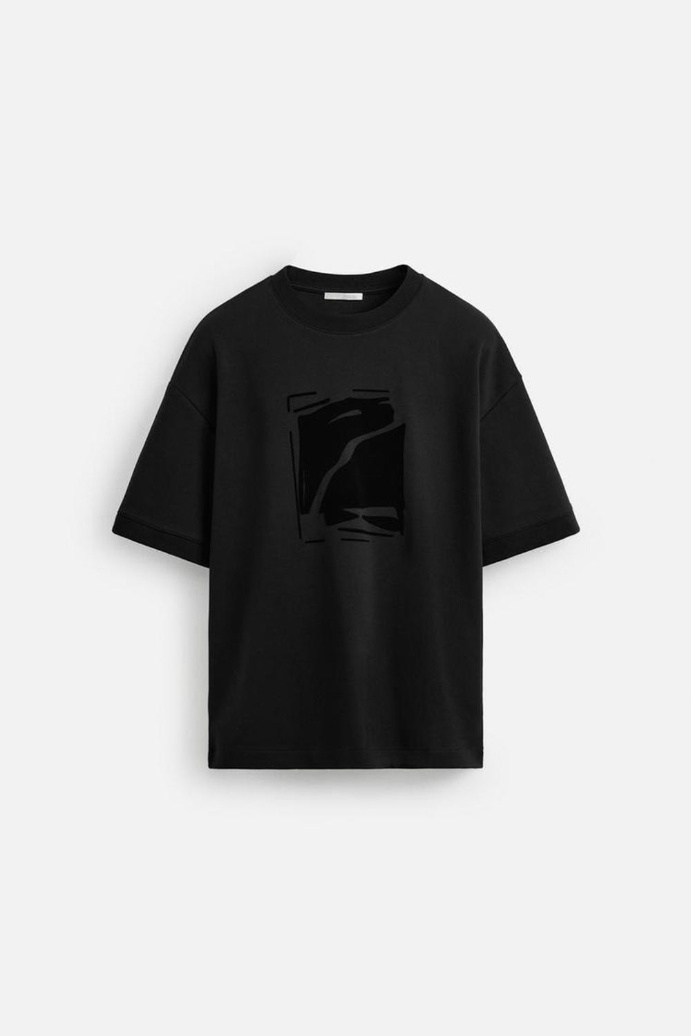 ZARA ТОЛСТОВКА С РЕЛЬЕФНЫМ ПРИНТОМ, ЧЕРНЫЙ