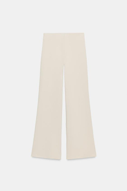 ZARA ЭЛАСТИЧНЫЕ БРЮКИ С ШИРОКИМИ ШТАНИНАМИ, ЭКРЮ