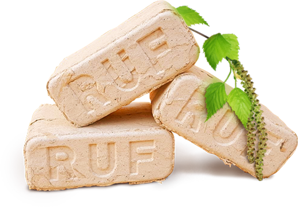 Топливные брикеты RUF из пыли (берёза) / поддон