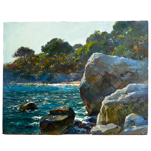 Свиридов С. А. (р. 1964 г.) Берег в Фаворском парке. Холст, масло. Крым, 2019 г.