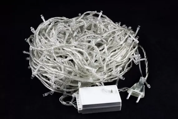 Светодиодная нить 26 м., 220V, 400 разноцветных LED ламп, контроллер, прозрачный провод, Winner Light (m.01.5T.400-)