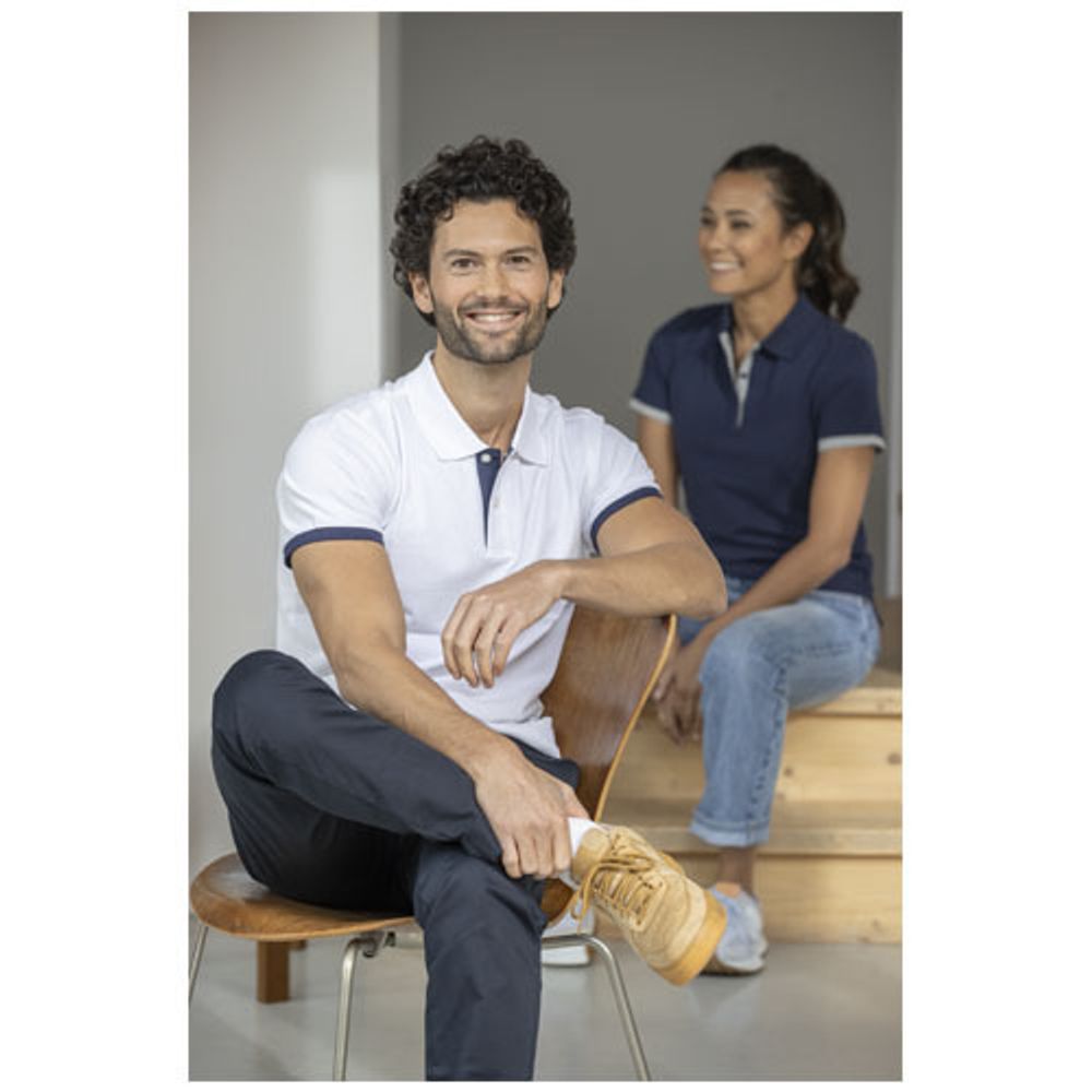 Morgan Двухцветное мужское поло с коротким рукавом