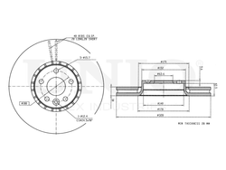 Диск тормозной передний UNIO BRD-20370