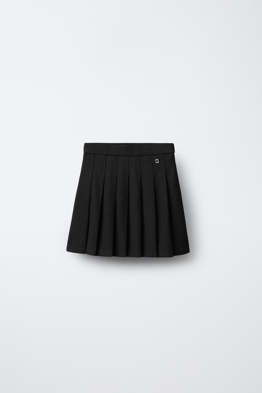 ZARA ЮБКА В СКЛАДКУ, ЧЕРНЫЙ