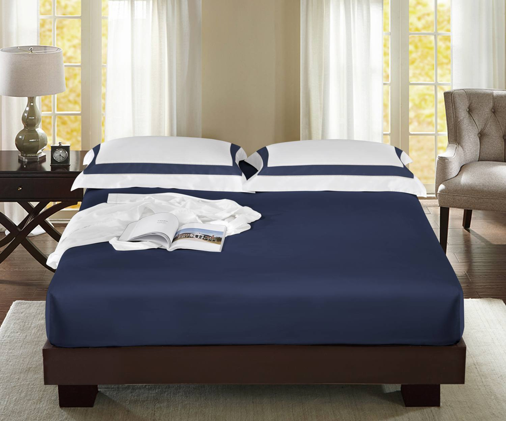 Простыня на резинке 160х200 Sharmes темно-синяя