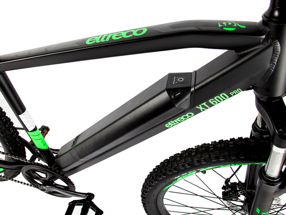 Электровелосипед Eltreco XT 600 Pro (Черно-зеленый)