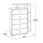 Комод Ольга-17 дуб крафт серый/дуб крафт белый