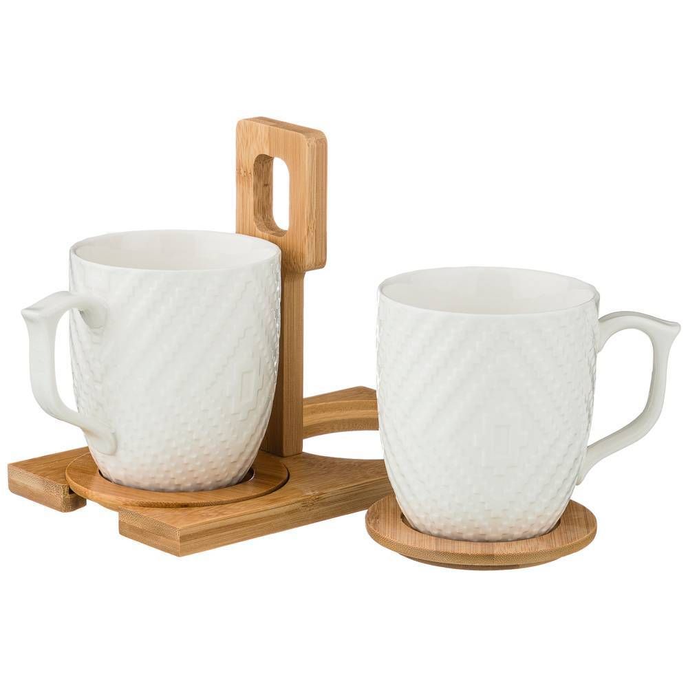 НАБОР ИЗ 2-Х КРУЖЕК "NATIVE" 360МЛ. НА ПОДСТАВКЕ 26,5*11,5*15 СМ (КОР=18НАБ.)