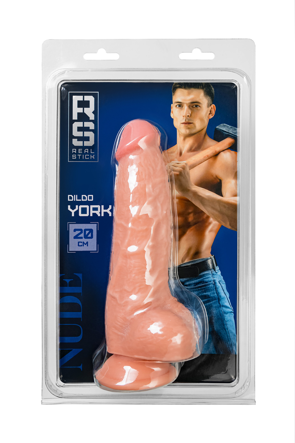 Реалистичный фаллоимитатор RealStick Nude York, PVC, телесный, 20 см