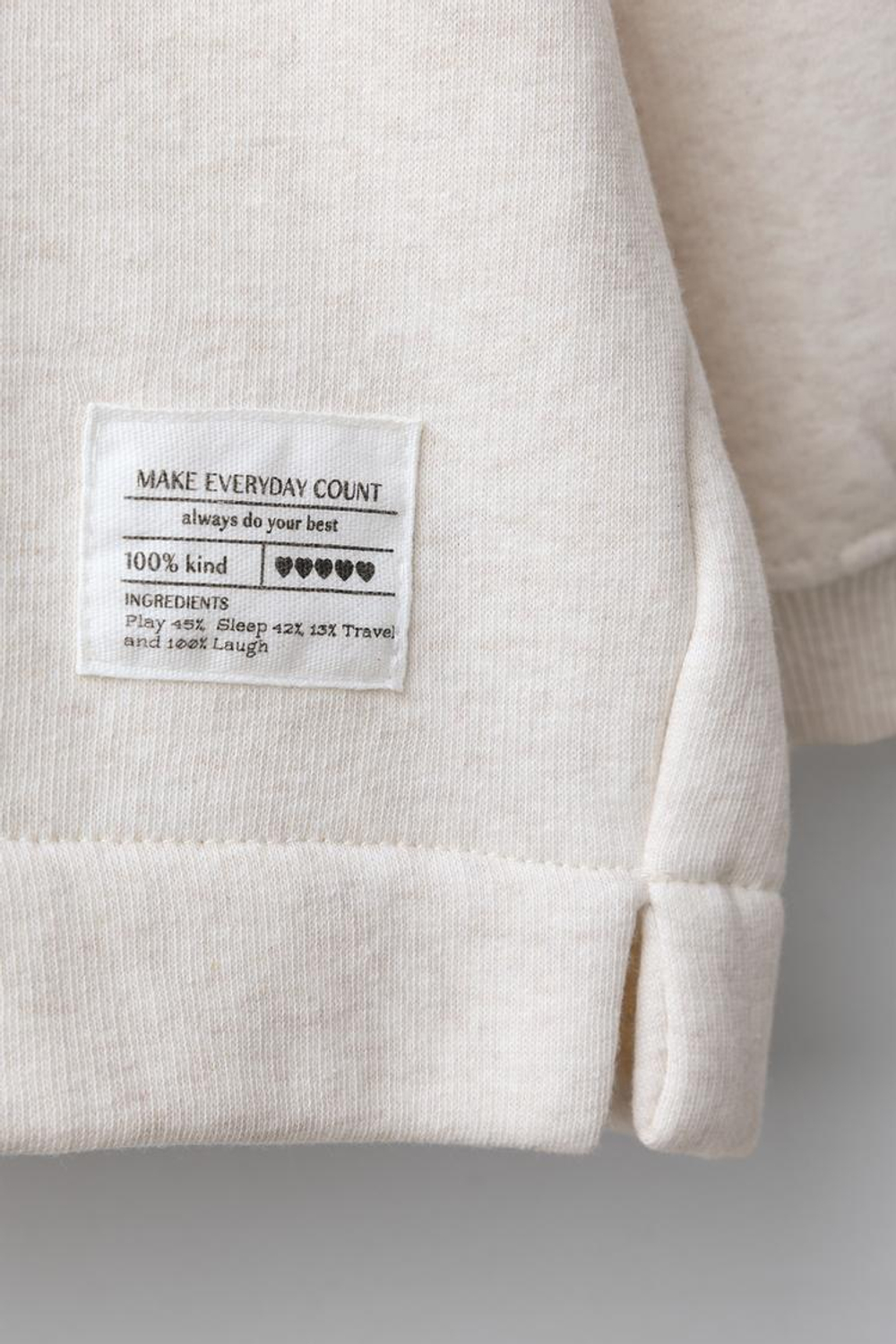 ZARA ОДНОТОННАЯ ТОЛСТОВКА С ЭТИКЕТКОЙ, ПЕСОЧНЫЙ МЕЛАНЖ