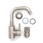 67-0-781 Смеситель нержавеющая сталь однорычажный, РК, для кухни, крепление гайка, картридж 40мм