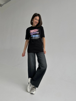 Футболка оверсайз с принтом длинная