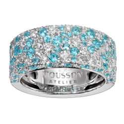 Кольцо с Бриллиантами и Турмалинами Параиба, R0256-0/47