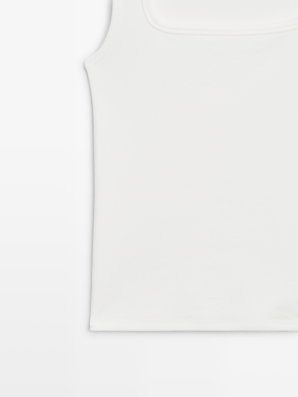 Massimo Dutti Топ без рукавов с квадратным вырезом, белый